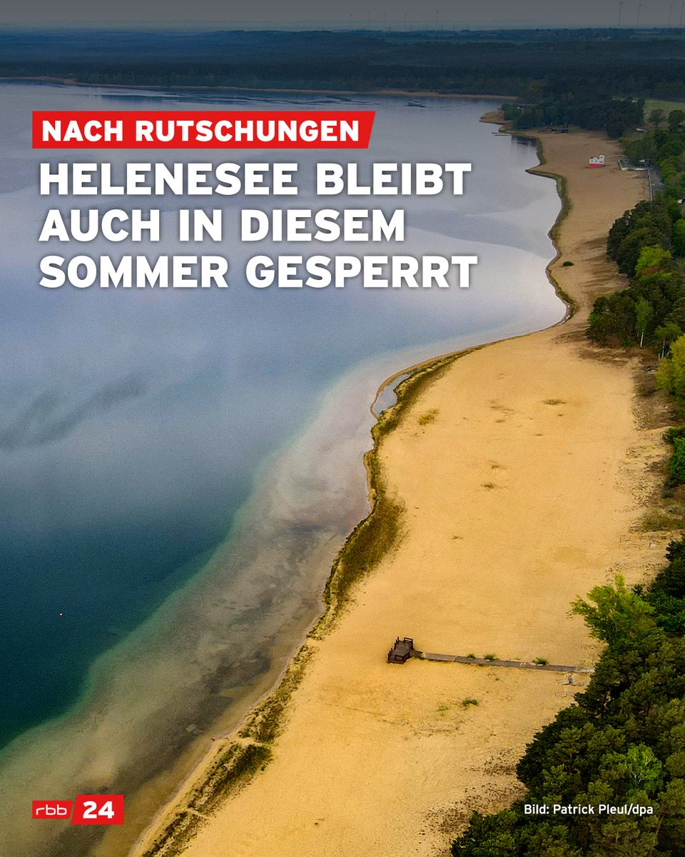 rbb24's tweet photo. Weißer #Sandstrand, klares #Wasser - nicht umsonst wird der #Helenesee bei #Frankfurt (#Oder) auch als "kleine #Ostsee" bezeichnet. Doch #Baden ist dort schon seit zwei Jahren verboten - und noch ist unklar, wie lange noch.
👉 https://t.co/D69jTtd3GC https://t.co/8js9uU718L