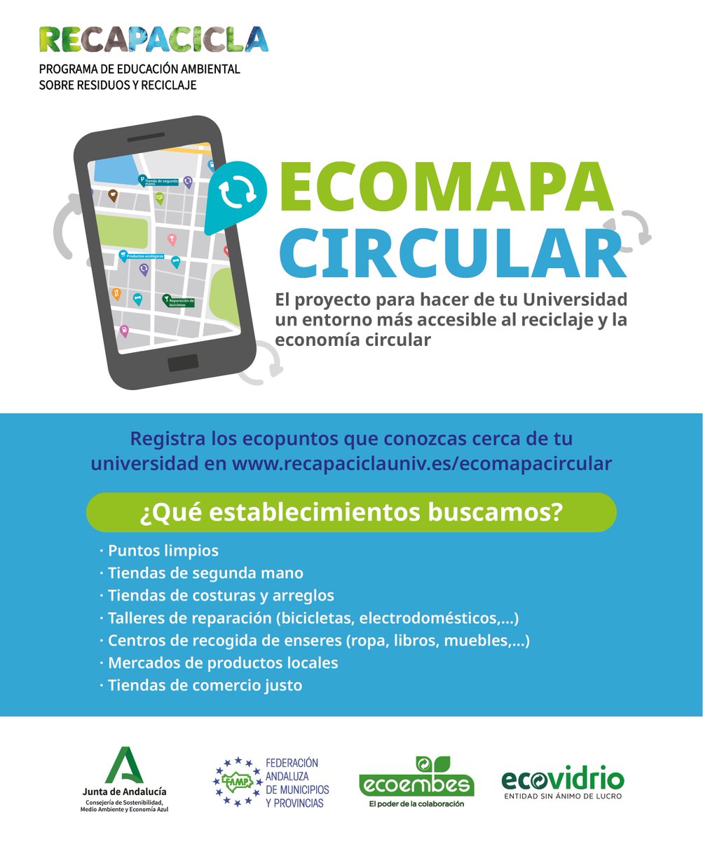ciconiaeduca's tweet photo. Hoy en el #DiaMundialDelReciclaje♻️ queremos poner el foco en la optimización de la vida útil de nuestros residuos.

Estamos creando el mayor #ecomapa circular universitario de establecimientos comprometidos con la Economía Circular, ¿conoces alguno? ⬇️⬇️ https://t.co/uPQfUovNmU https://t.co/FledjKCFxQ
