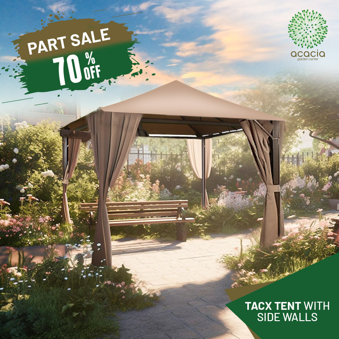 AcaciaGardenCen's tweet image. Unmissable deal! Get a jaw-dropping 70% off on our Tacx Tent with Side Walls Gazebo. 
bit.ly/3WaKpPO

Create a stunning outdoor sanctuary this summer.

Limited stock, hurry to Acacia Garden Center and claim yours today! 
bit.ly/3O2ox7s

#PartSale #OutdoorLiving