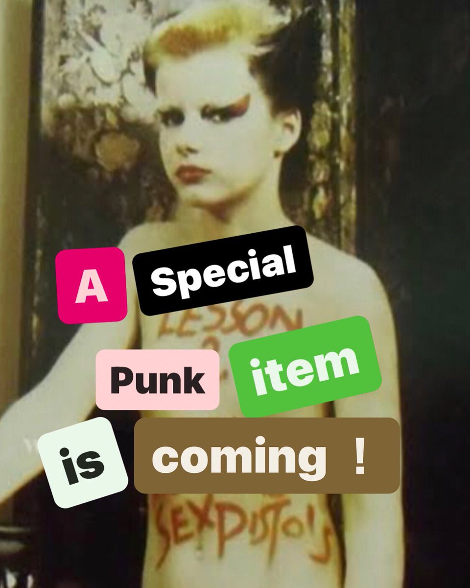 A special punk item is coming !

素敵なpunk item が明日5/18(木)入荷致します。
是非お見逃しなくご覧くださいませ。

#punk
#fashion 
#punkfashion 
#sexpistols
#finsburypark 
#malcolmmclaren 
#viviennewestwood 
#london
#new
#comingtomorrow 
#明日入荷