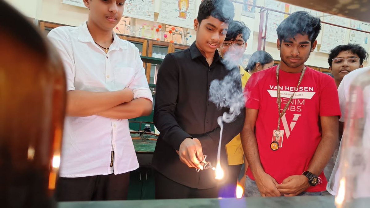 SAI_Edu_In's tweet photo. How chemical processes work is no longer a mystery. Snippets of  Class X students conducting hands-on experiments on various chemical  reactions, including combination, single displacement, 
#Chemistry
#ChemicalReactions
#HandsOnLeraning
#ScientificTemperament 
#Labactivities https://t.co/OdioiHRgvx
