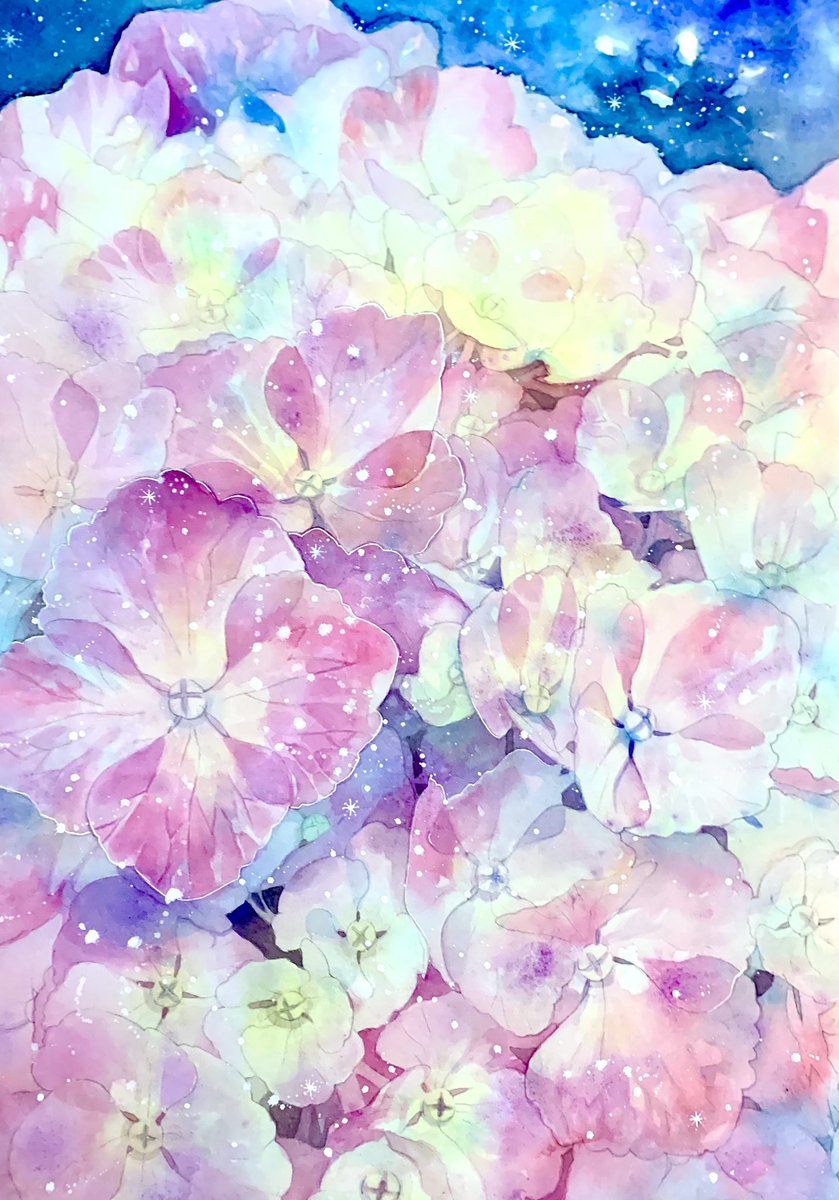 「#あなたの紫陽花見せてください」|綿飴のイラスト