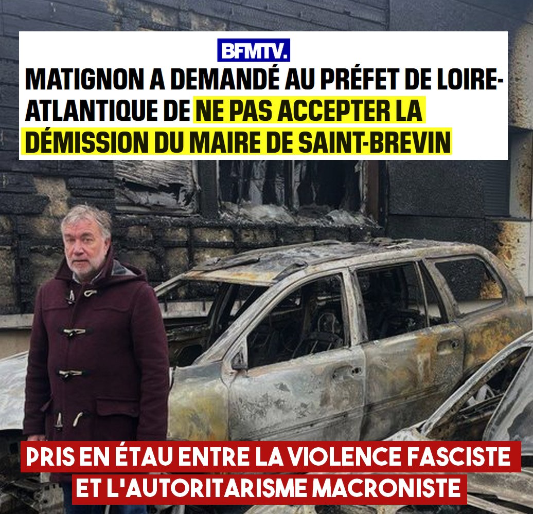 ContreAttaque_'s tweet photo. LE MAIRE DE #SAINTBRÉVIN PRIS EN ÉTAU

- Négation et instrumentalisation de la violence fasciste -

Depuis le 22 mars dernier, Yannick Morez sent la menace peser sur lui. Incendie de sa maison, manifestation fasciste sous protection policière... https://t.co/PaewPUI9s5