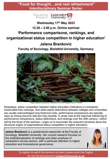EdResLancaster's tweet photo. There is still time to join us for this #EdResSeminar ..... https://t.co/Yqvq9i86Uz