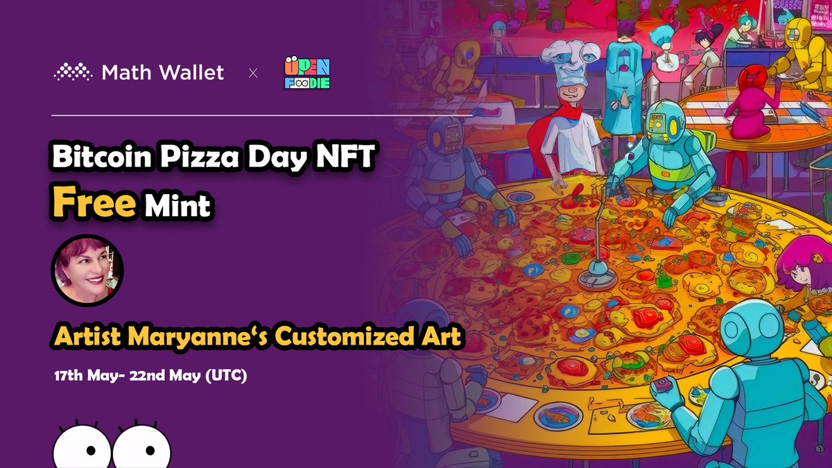 MathWallet's tweet photo. MathWallet x Open Foodie Pizza NFT Free Mint!

To enter:   

❤️Follow @MathWallet &amp; @MaryanneChisho2 and @openfoodieNFT 
🔄RT &amp; @ 3 friends
✅Complete: https://t.co/NeguljuoIT

Powered by @Collectify_app 

#NFTGiveaway https://t.co/wE8ZFDFLJJ