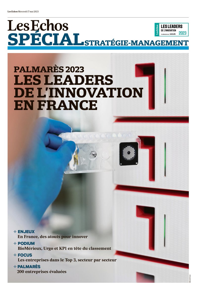 📈 Aujourd’hui dans Les <a href="/Echos/">えちょ</a>, découvrez le 1er palmarès des "Leaders de l’innovation en France", en partenariat avec <a href="/statista_fr/">Statista FR</a>.

 L'objectif ? Mettre en lumière des entreprises qui placent l'innovation au cœur de leur stratégie. 

lesechos.fr/thema/articles…