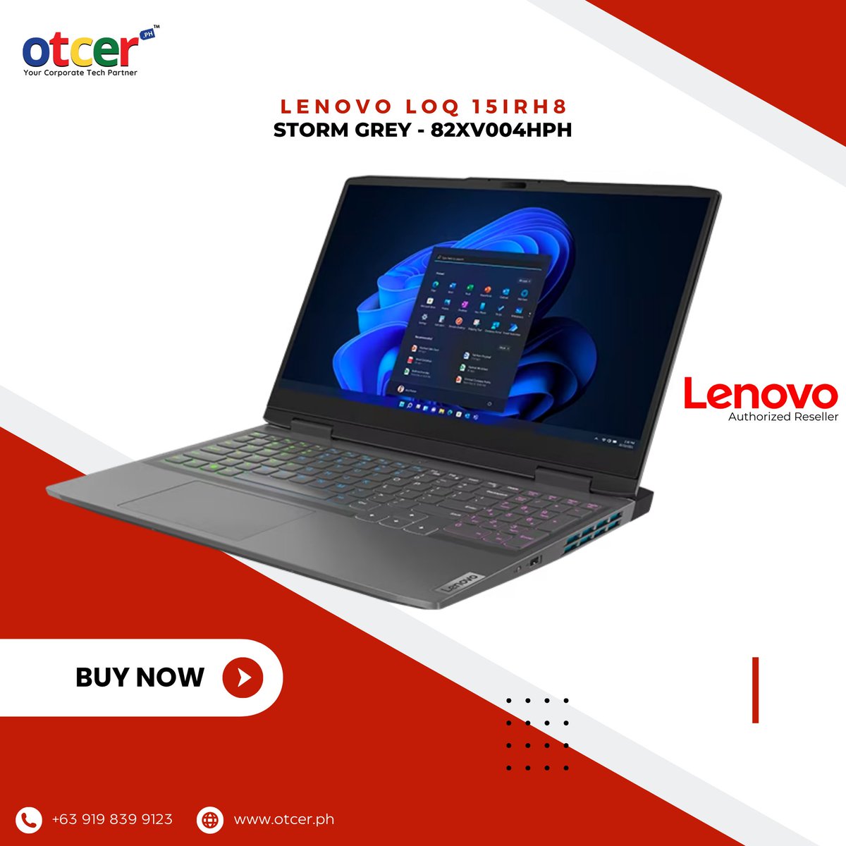 otcer_ph's tweet image. Maximize your efficiency with the Lenovo LOQ 15IRH8. Driven by RTX 4050, it's the edge your business needs. Secure yours for Php 76,995.00 at otcer.ph or dial +63 919 839 9123. #EfficiencyMaximized #LenovoLOQ #OtcerPH