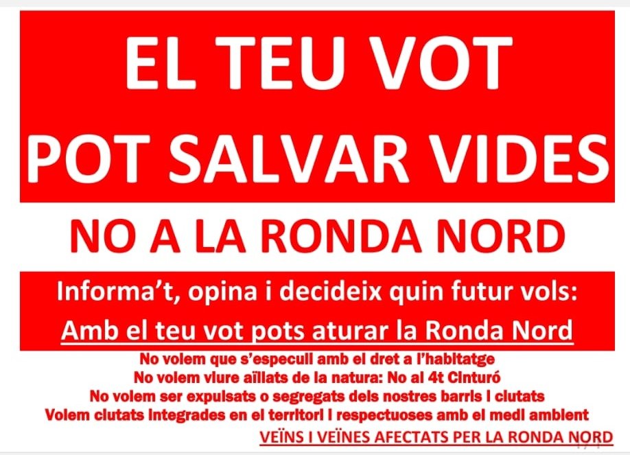 StopC58RndaNord's tweet photo. Els veïns ens ajuden.
#NoALaRondaNord #STOP58 #StopC58RondaNord #AturemEl4tCinturó #NoAlQuartCinturó https://t.co/8wBFMYAtgW