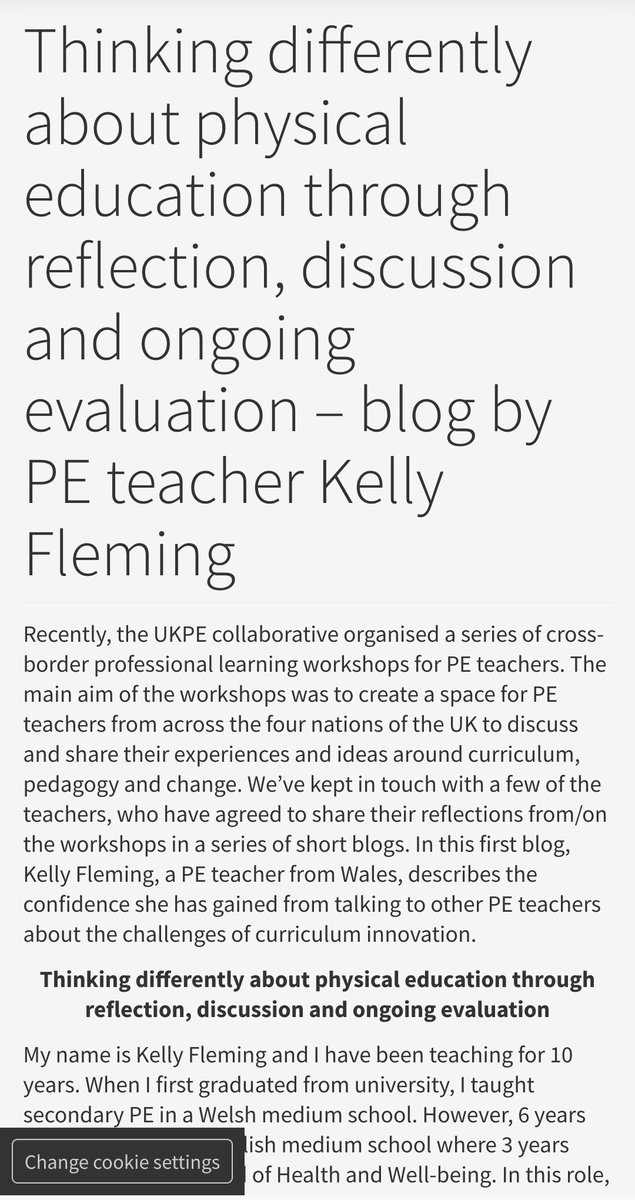 UKPECollab's tweet photo. First up is a blog by Kelly, a Welsh PE teacher, who shares her reflections on thinking differently about PE and how cross-border dialogue has supported her to continue her work innovating curriculum 💭🏴󠁧󠁢󠁷󠁬󠁳󠁿

Check it out ⤵️

https://t.co/gUSeSpmNel https://t.co/kFn6xRaX7n