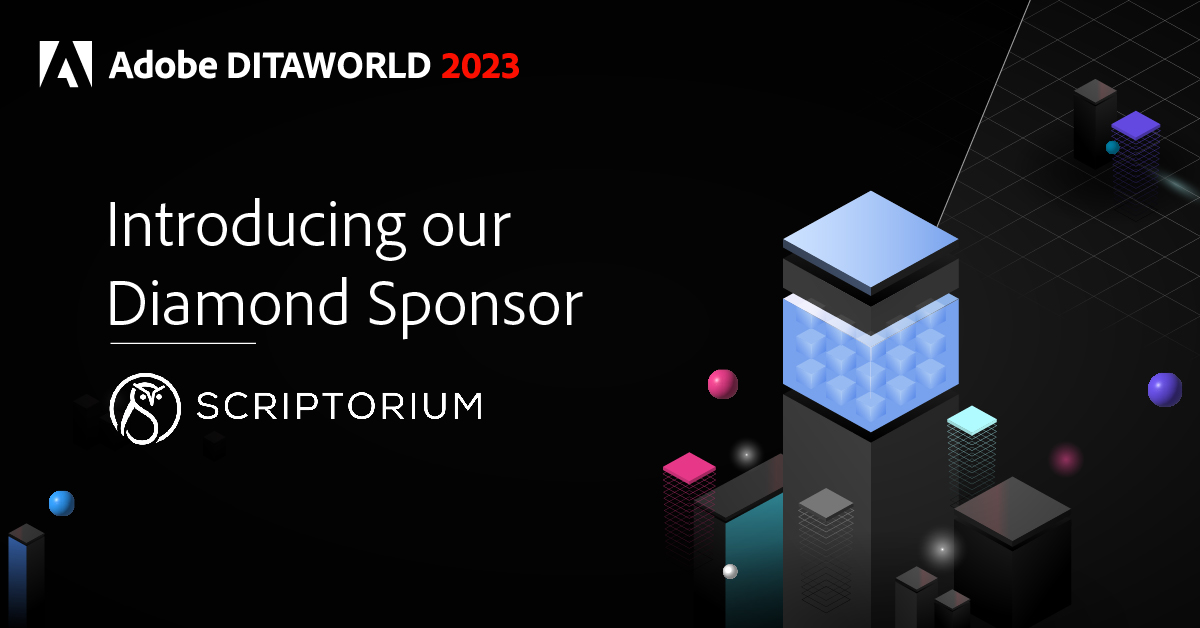 RT Welcome <a href="/scriptorium/">Scriptorium</a> as a Diamond Sponsor of <a href="/Adobe/">Adobe</a>  #DITAWORLD 2023! Grab your tickets here: 
…obe-dita-world.meetus.adobeevents.com/sponsors/?utm_…

Learn more about Scriptorium Publishing: scriptorium.com

#techcomm #contentstrategy #adobeexperiencemanager