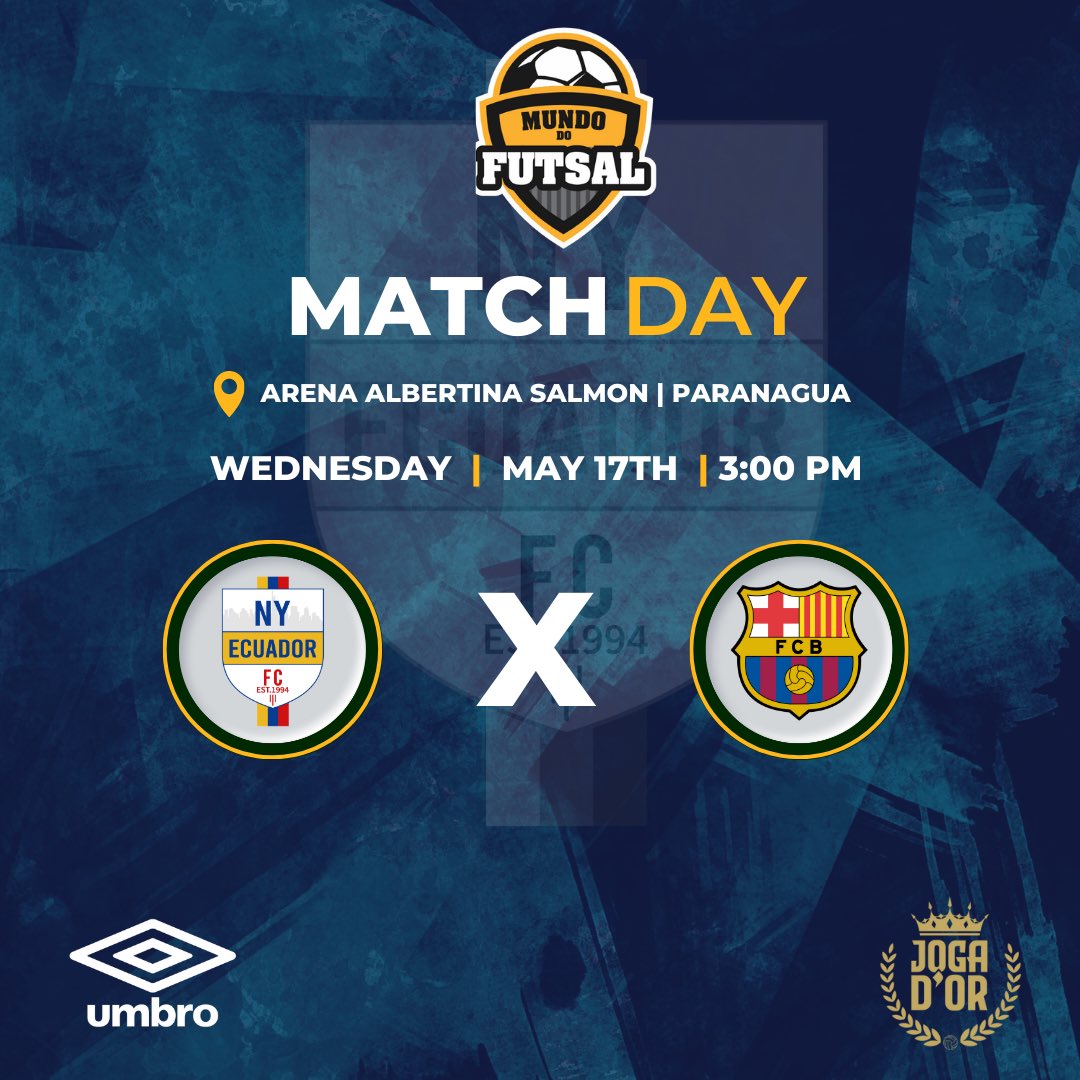 Game Day v. <a href="/FCBfutbolsala/">Barça Futbol Sala</a> in the Copa <a href="/mundo_do_futsal/">Mundo do Futsal</a> U21. #VamosNYEFC #AmamosEsseJogo