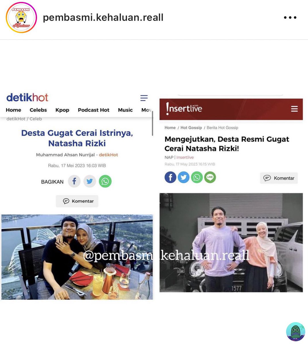 tanyakanrl's tweet image. 💚 ini lagi pada kenapa? kaget banget ternyata Desta yang ngajuin cerai udh dari tanggal 11 mei (menurut berita yang beredar)