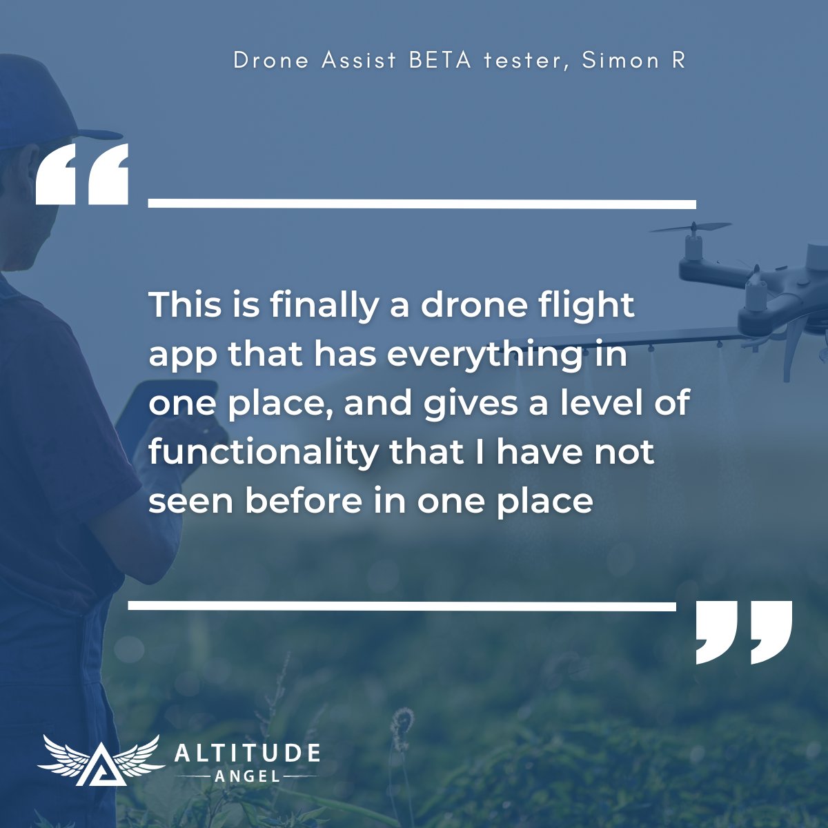 altitudeangel's tweet photo. So many great comments from our Drone Assist beta testers, who got to use the new look version in advance of its release next week.

#drones #dronesforgood #droneapps https://t.co/bZfjKnPz2Q