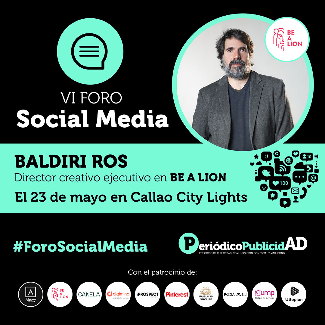 El próximo 23 de Mayo no te pierdas la PONENCIA de Baldiri Ros, director Creativo Ejecutivo en <a href="/BeaLion_com/">BE A LION</a> 

¡Saca ya tu entrada ⬇️!
lapublicidad.net/forosocialmedi…