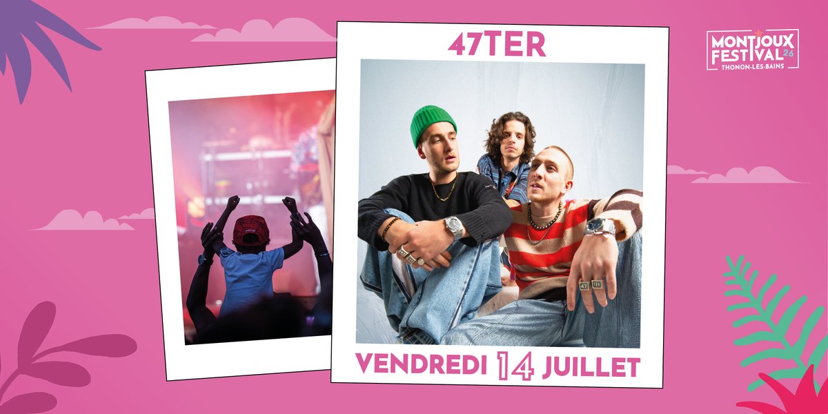 Les 47TER sont de retour avec un nouvel album ‘Au bon endroit’ ! Le trio originaire des Yvelines partagera la scène du Montjoux Festival avec Angèle, Écran Total et Melatonin. Un 14 Juillet pop à ne surtout pas louper. 

🎫 montjouxfestival.com