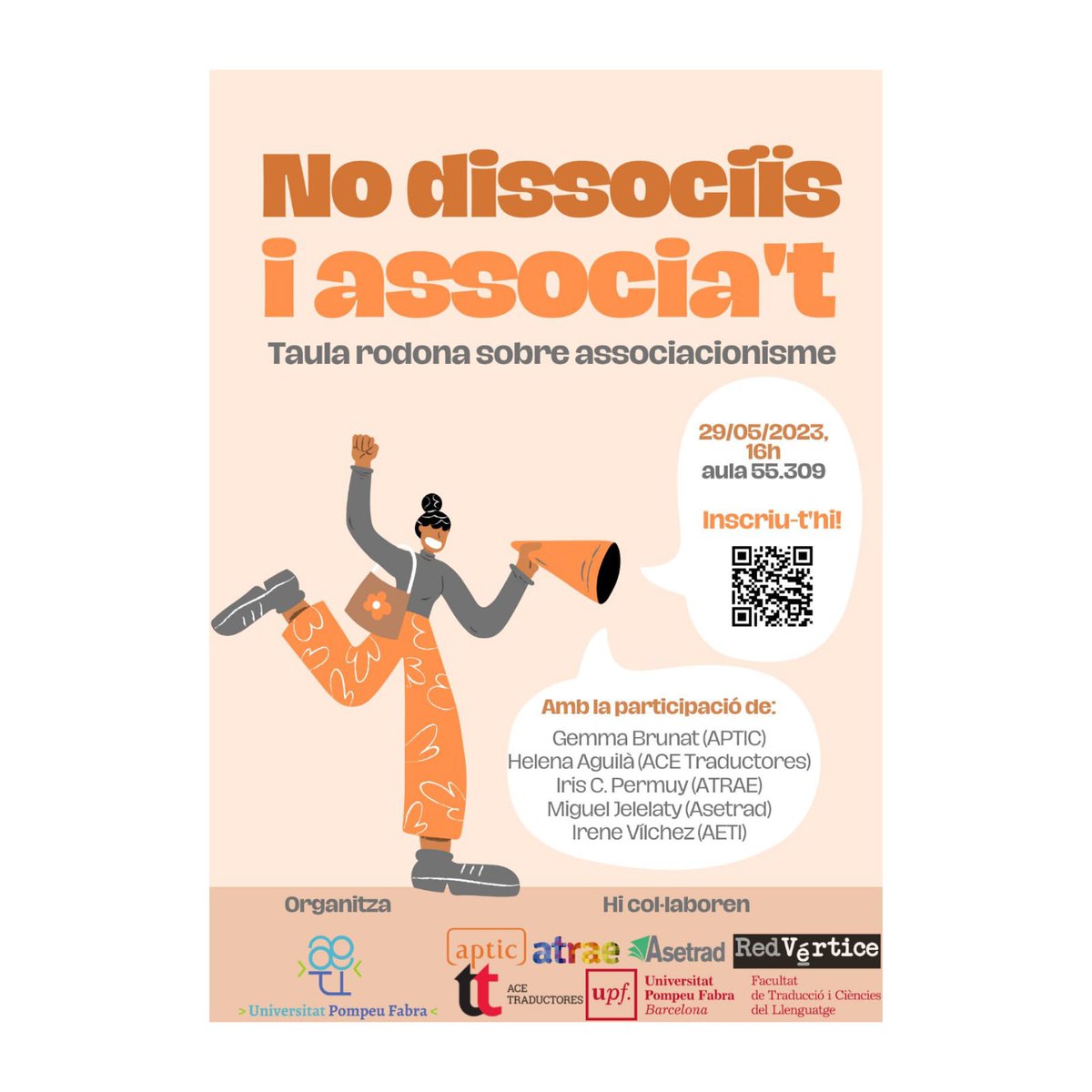 [CA] Associaquè? Què vol dir associar-se? Vine a «No dissociïs i associa't». Us convidem a berenar! 🍩

[ES] ¿Asociaqué? ¿Qué quiere decir asociarse? Ven a «No disocies y asóciate». ¡E interpretada al español por estudiantes de la UPF! 🎙

Continua llegint! ¡Sigue leyendo! ⬇️⬇️⬇️