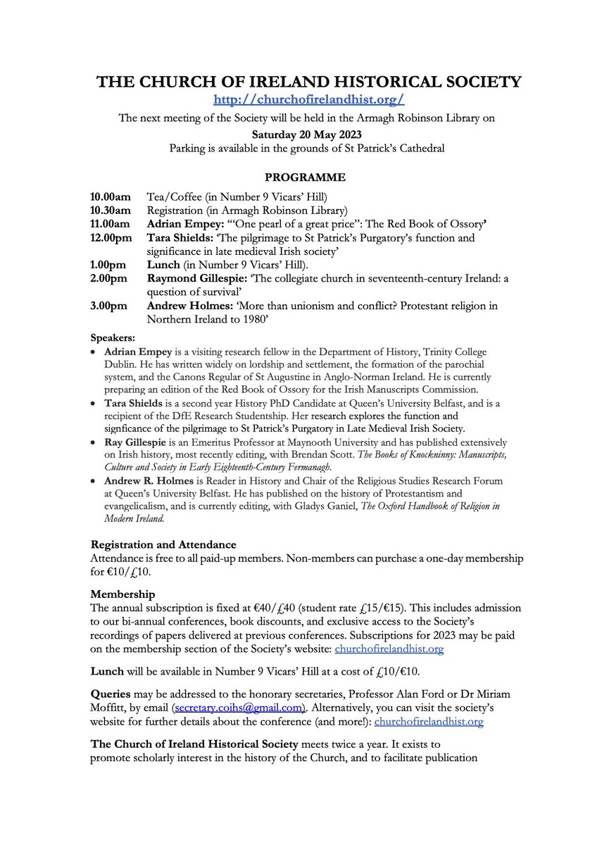 Church of Ireland Historical Society tweet media