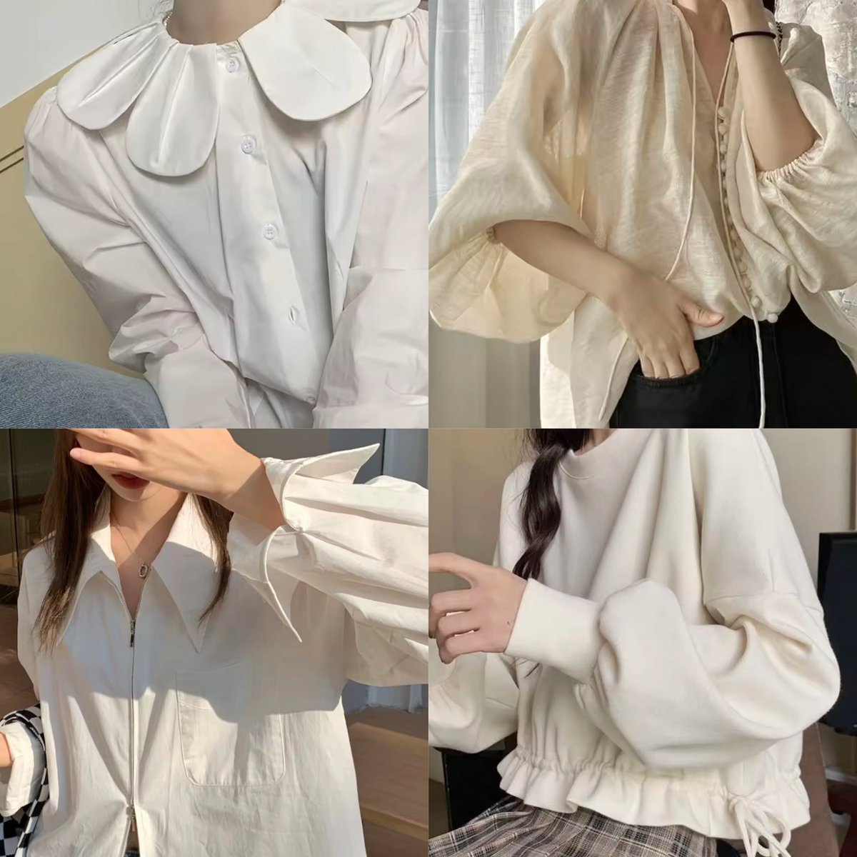 i_gubgibth's tweet photo. 🧺 เธรดรวมเสื้อลุคคุณหนู คุมโทนขาว-ครีม แต่ราคาน่ารัก ไม่เกินหลักร้อย 🥯✨ https://t.co/DR4u9p99y6