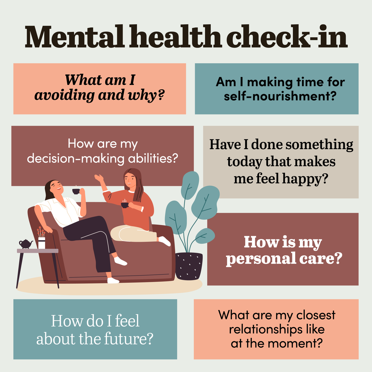 When was the last time you checked in with your mental health? Let's put some time aside today to answer these questions and find out what's going on inside 💙 #mentalhealthawarenessweek