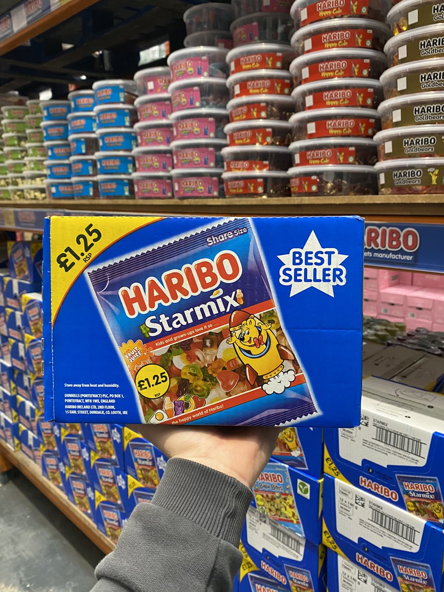 Haribo Starmix ⭐️ 

Stock up with these best selling £1.25 price marked packs, only £9.09 when you buy in store (12x140g) 🌍

For full range of confectionary products visit us on Penarth road today! 🍬