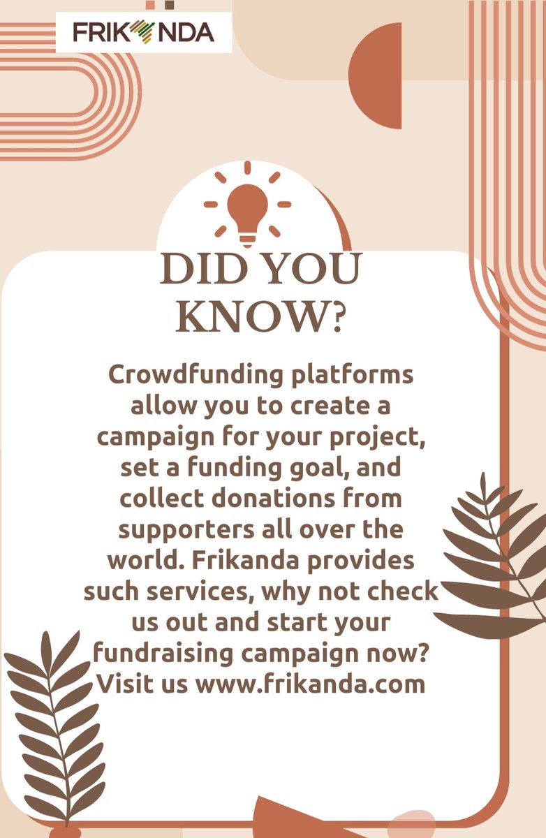 Visit us at frikanda.com
#frikanda #fund_to_cure #financialaidforpatients #GivingBack #fundraising #crowdfunding #helpsavelives