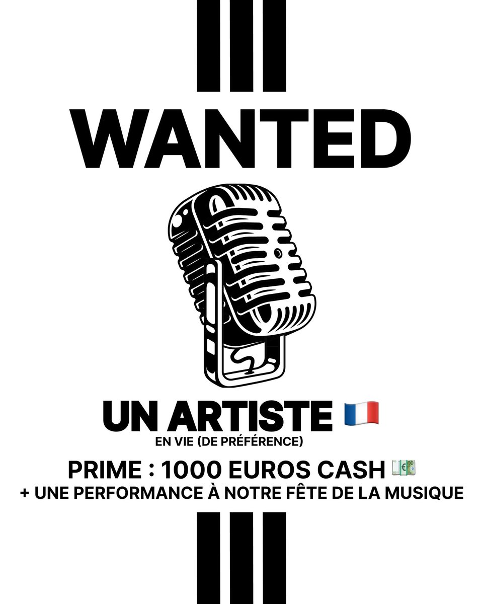 CaminoTV's tweet photo. 1000€  pour monter sur scène pendant notre fête de la musique à côté de BIG ARTISTES chez @adidasFR 

 Le 21 Juin sera mémorable, partage l'opportunité CHAUDE à quelqu'un qui la mérite. 🫡

Clique ici pour t'inscrire : https://t.co/NXYaTv7Ve5 https://t.co/BQt4vtHpzf