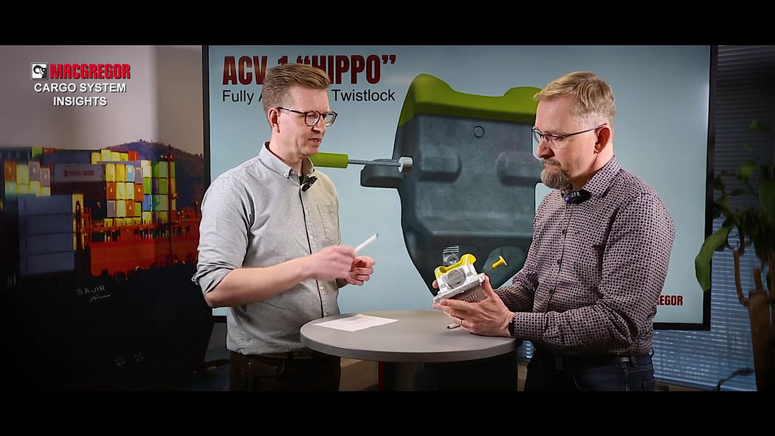 MacGregorGlobal's tweet photo. Welcome to MacGregor Cargo System Insights. In this video Arto Toivonen and Perttu Jokinen are discussing the MacGregor fully automatic twistlock ACV-1, nicknamed Hippo. View the video and find more about Hippo on this page https://t.co/biEfdeSXpT
#maritime #cargo #twistlock https://t.co/4LOJaYXzCa
