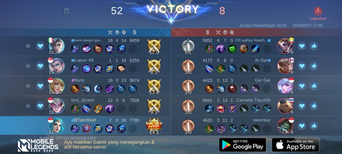 Ayo bergabung dengan tim saya, tantang semua Player MOBA terbaik bersama! 
r8qs.adj.st/appinvites?adj…