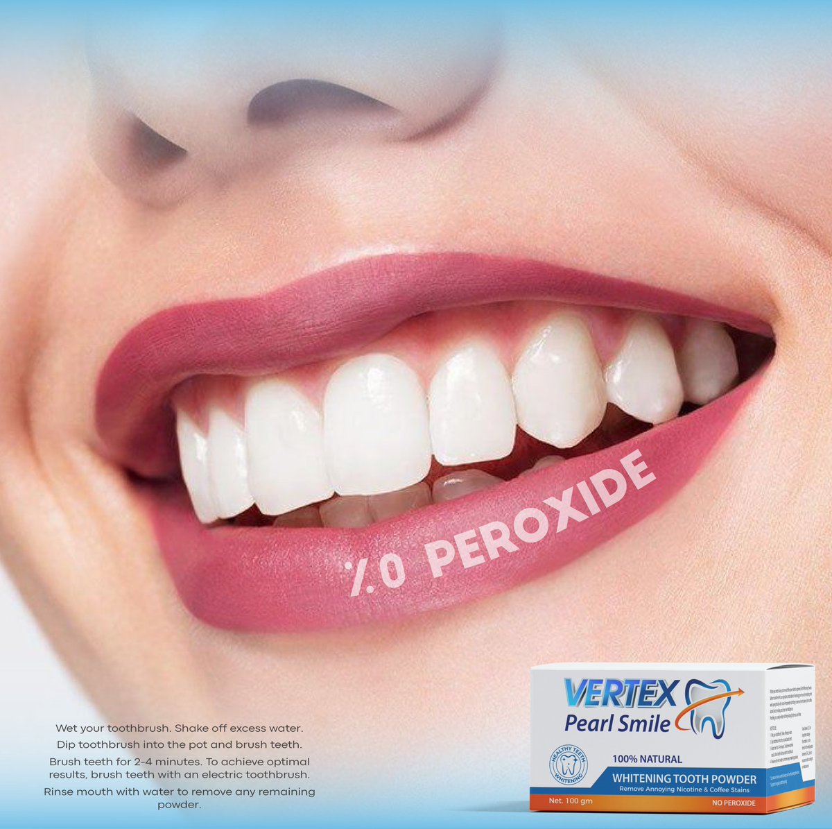 Whiten your teeth wisely at home with the power dentist-approved Teeth Whitening Powder.
Safe on sensitive teeth, our signature combination of cleansing green tea and refreshing mint
work synergistically with micro-fine powder technology to remove teeth staining from coffee