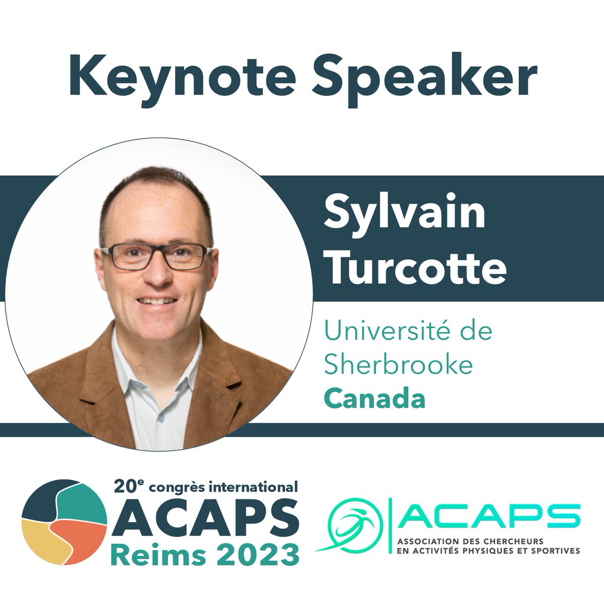 ACAPS Reims 2023 (@acaps2023) on Twitter photo Conférence invitée # 2
Pr. Sylvain Turcotte (<a href="/USherbrooke/">Université de Sherbrooke</a> ) proposera une conférence au congrès de l'ACAPS 2023 à Reims. Plus d'info sur : acaps2023.sciencesconf.org
<a href="/LaboratoirePsms/">Laboratoire PSMS</a>
<a href="/StapsAres/">ARES : Association Rémoise des Étudiants en STAPS</a>
<a href="/universitereims/">Université de Reims Champagne-Ardenne</a>
<a href="/ACAPS_asso/">ACAPS</a>
<a href="/VilledeReims/">Ville de Reims</a>
<a href="/regiongrandest/">Région Grand Est</a>
<a href="/acaps2023/">ACAPS Reims 2023</a>
<a href="/GrandReims/">Grand Reims</a> Conférence invitée # 2
Pr. Sylvain Turcotte (<a href="/USherbrooke/">Université de Sherbrooke</a> ) proposera une conférence au congrès de l'ACAPS 2023 à Reims. Plus d'info sur : acaps2023.sciencesconf.org
<a href="/LaboratoirePsms/">Laboratoire PSMS</a>
<a href="/StapsAres/">ARES : Association Rémoise des Étudiants en STAPS</a>
<a href="/universitereims/">Université de Reims Champagne-Ardenne</a>
<a href="/ACAPS_asso/">ACAPS</a>
<a href="/VilledeReims/">Ville de Reims</a>
<a href="/regiongrandest/">Région Grand Est</a>
<a href="/acaps2023/">ACAPS Reims 2023</a>
<a href="/GrandReims/">Grand Reims</a>