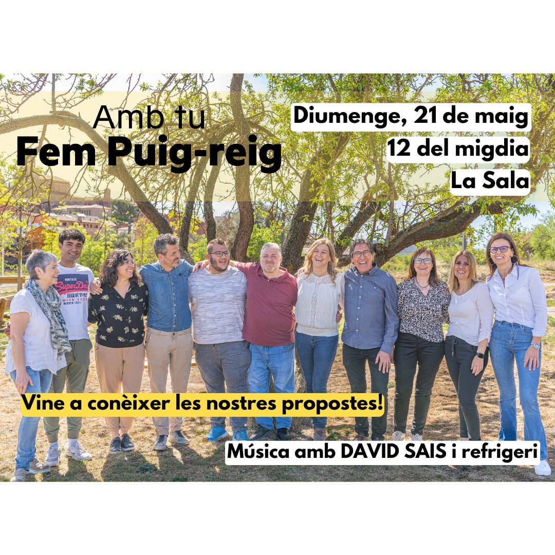 fempuigreig's tweet photo. 🟡 Vine a conèixer les propostes d'Amb Tu fem Puig-reig!

📆 Diumenge 21 de maig
🕕 12 del migdia
▶️ La Sala

🎶 Amb l'acompanyament musical de David Sais i petit refrigeri!

Perquè sempre hi som!

#ambtufempuigreig 
#Puigreig https://t.co/LbnVjLQnoy