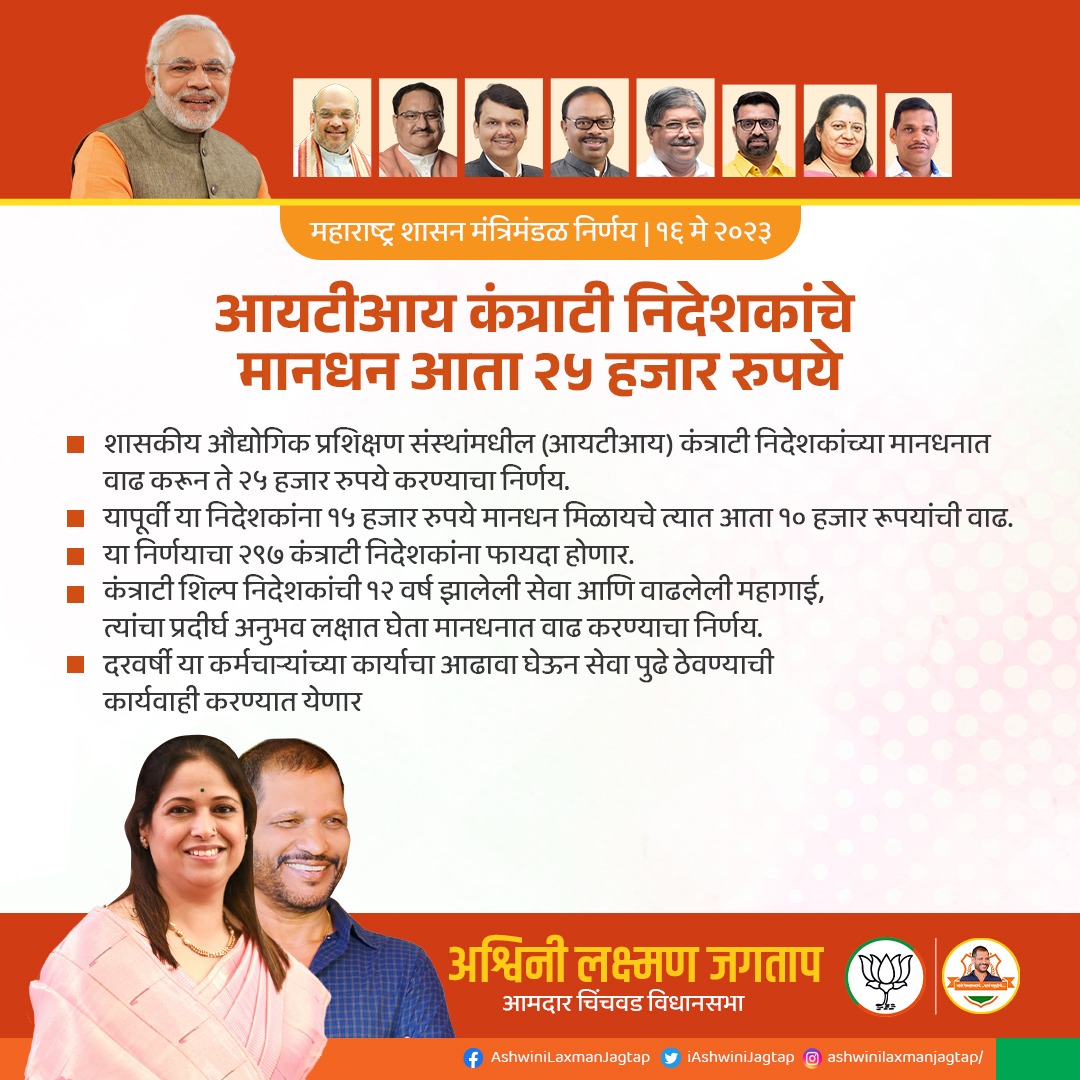 मंत्रिमंडळाचे निर्णय.

@BJPMaharashtra @BJPINDIA @Dev_Fadnavis #pune #maharashtra #pimprichinchwadsmartcity #CabinetDecisions #मंत्रिमंडळनिर्णय