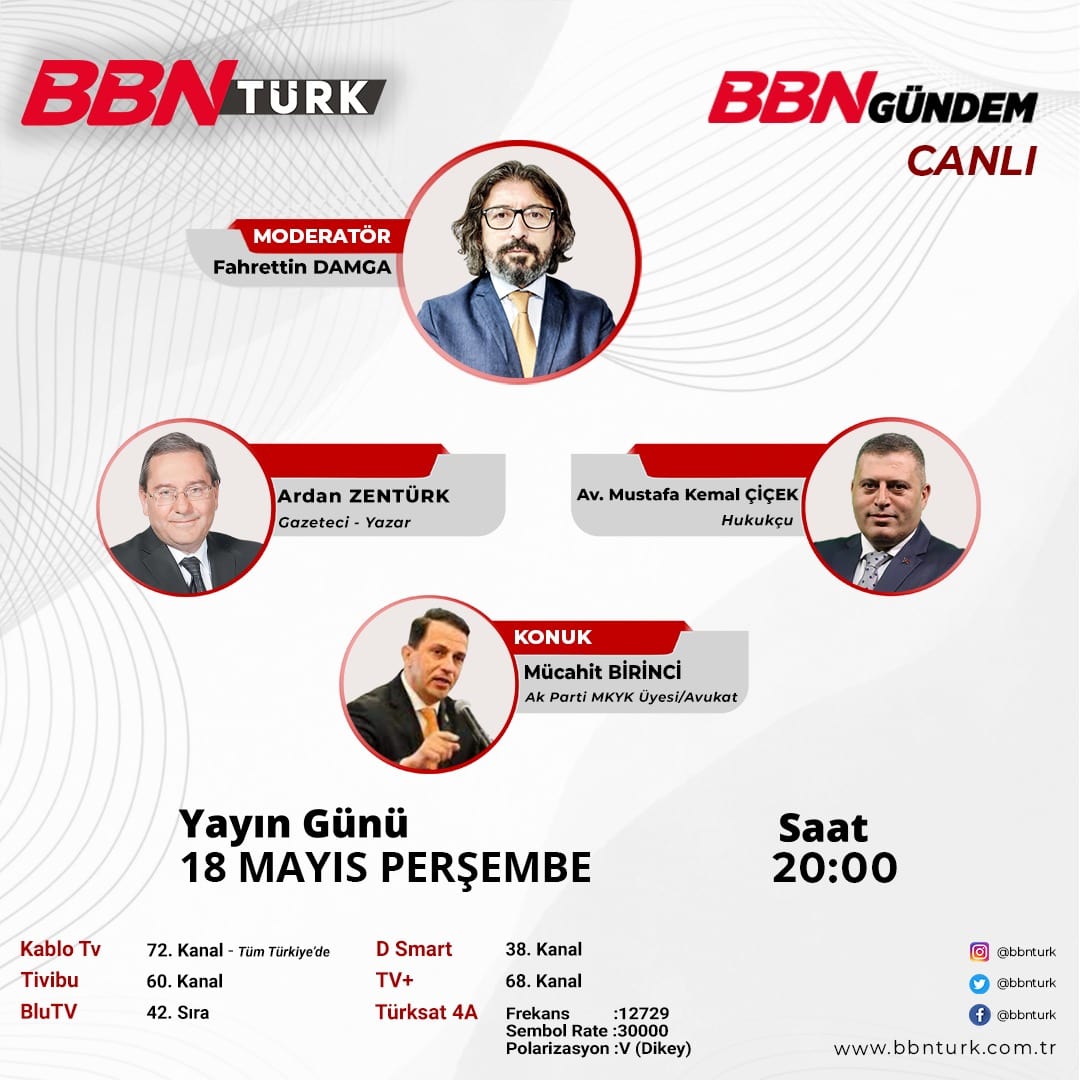BBN_Haber's tweet photo. 📢Moderatörlüğünü Fahrettin Damga'nın yaptığı BBN Gündem 18 mayıs perşembe saat 20:00'de canlı yayınla BBN Türk'te

#gündem #seçim #fahrettindamga #siyaset #seçim2023 https://t.co/jBxc9VE2D2