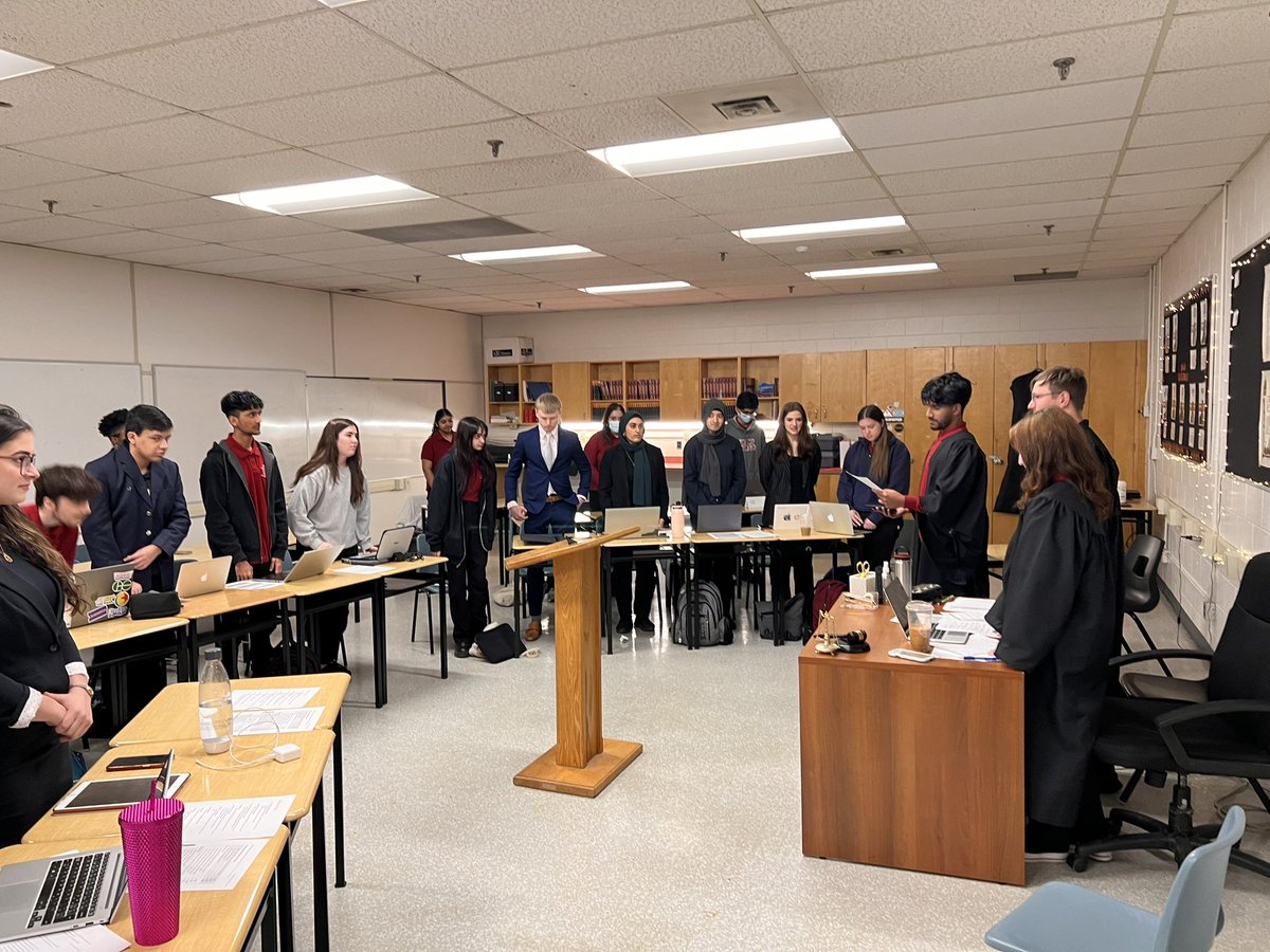 Grade 12 Law International Criminal Court mock trials are underway!