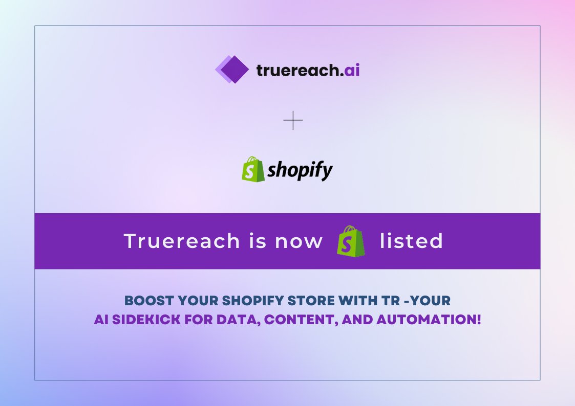 trueReach_ai's tweet photo. Truereach is the future of product video creation for Shopify merchants.
#SHOPIFY @SHOPIFY #SHOPIFYMERCHANTS https://t.co/deaK8ZAJ7V