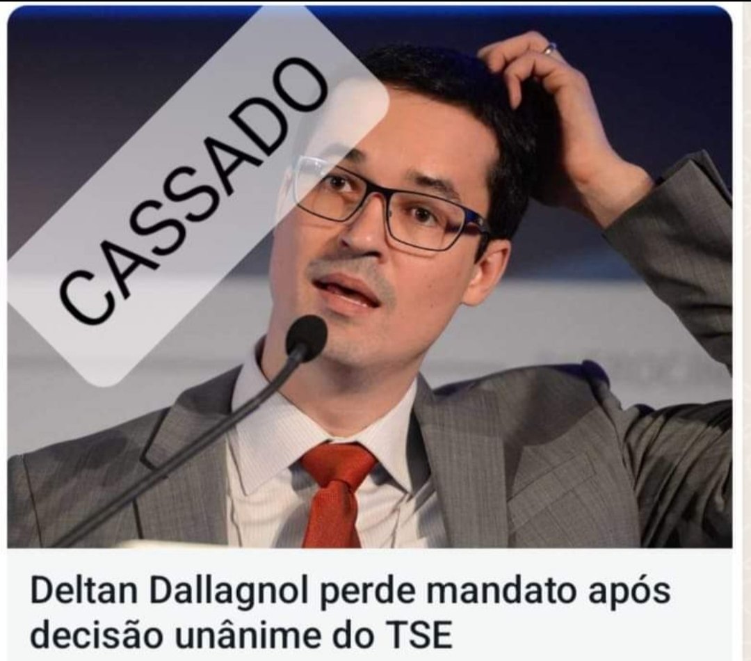 Grande dia😄🚩🚩🚩
Cassação de Deltan Dallagnol.
Que a justiça continue a ser feita.
 Segue, que seguirei de volta.
<a href="/Nilsonhandebol/">N.H</a>
<a href="/eva2968/">Magda 🚩🏜️🌵</a>
<a href="/_Janoninho/">Janoninho</a> 
<a href="/LulaOficial/">Lula</a>