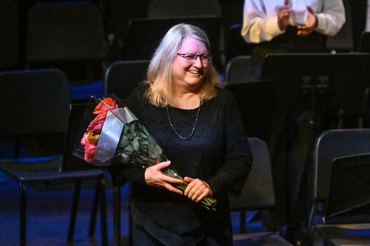 Thanks Middle School Band Director Judy Einus for 19 years of musical leadership. Mrs. Einus directed her last concert last night before she retires at the end of the school year. Welcome to the new director, Ms. Tiffany Hitz.