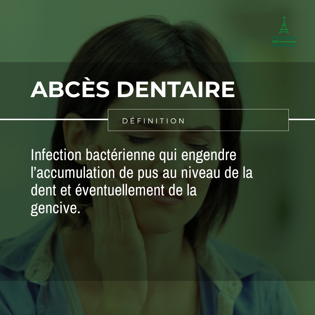 eiffelcommerce's tweet image. 🚨 Important 🚨 

➡Si vous avez un #AbcèsDentaire, il faut aller le plus rapidement possible chez votre #Dentiste

➡ Un abcés non traité peut entraîner de graves complications
#pharmacie15eme