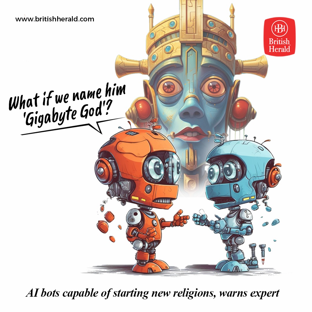 BritishHeraldUK's tweet photo. #ChatGPT as God? AI bots capable of starting new religions, warns expert
#BHcomics #BritishHerald #AIReligion #AI #DigitalDevotion #Tech #Future #ChatGPT #ArtificialDivinity #cartoons #TrendingNow #TrendingNews #FutureDrivenByAI https://t.co/fI2K7BdNm9