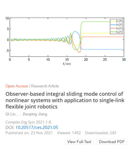 comengsys's tweet image. 🧐This paper proposes the topics of sliding mode control for #nonlinear Takagi-Sugeno systems based on a state observer with application to single-link flexible joint robotic.
comengsys.com/article/view/4…
#Slidingmodecontrol #observerdesign #robotics #CES #OAE