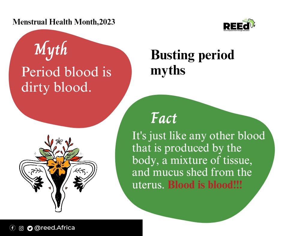 REEd_Africa's tweet photo. Myth myth myth!!!!!!
What are some of the myths you've heard about period?
Let's bust them no💪💪🦾.
#PeriodChallenge #periodpoverty #periodcramps #periodmyths https://t.co/pdjy0tKjbK