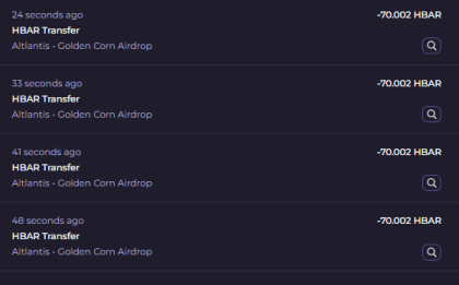 CornyCohbs's tweet image. Airdrop for holding #NFTs??

Golden Corn holders just received 70 $HBAR for each one held.. Approx. 15,000h was distributed.🎉🚀

#Hbarbarians THANK YOU for joining me on this journey so far from such early developments! 💪

Shoutout @AltlantisApp for the tools! ❤️
Stay Corny! 🌽
