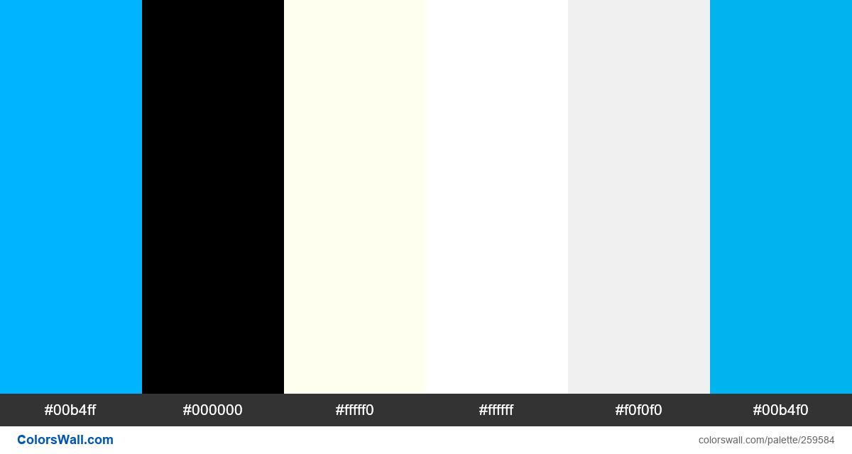 Branding animal elegant panda gentleman #00b4ff, #000000, #fffff0, #ffffff, #f0f0f0, #00b4f0 colors palette colorswall.com/palette/259584