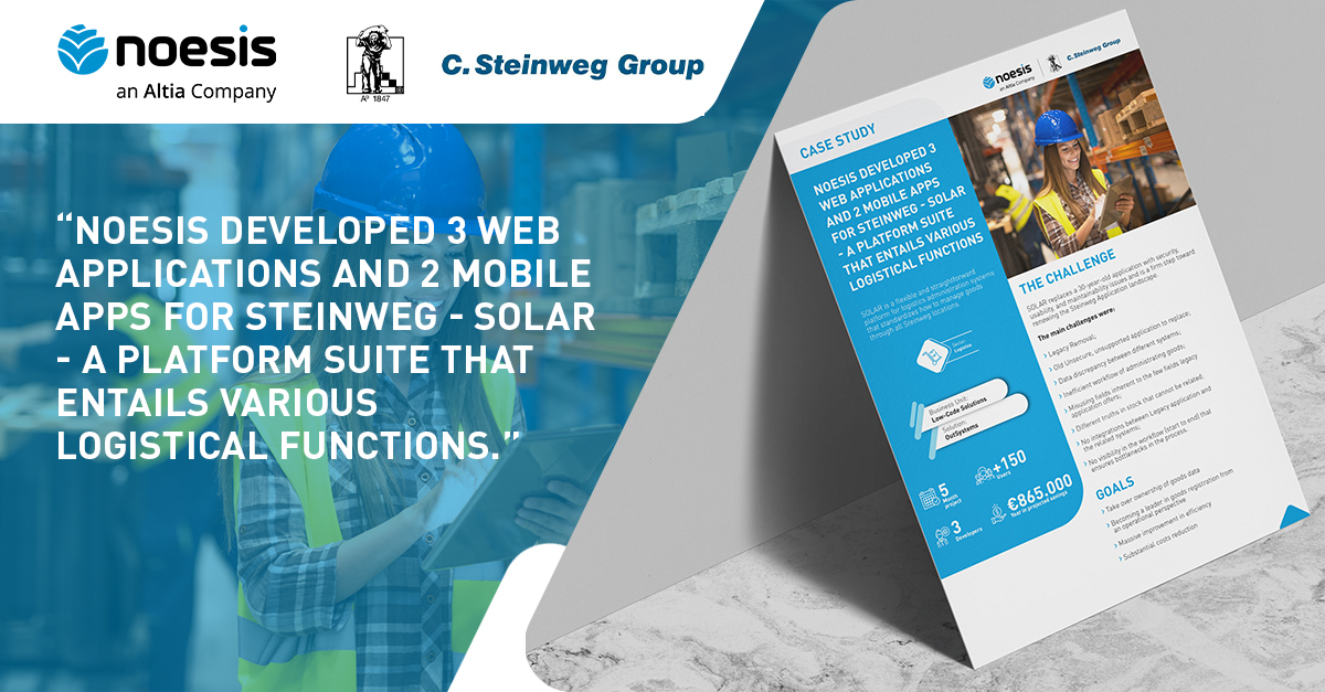 Noesis_Portugal's tweet image. Unlocking the power of simplicity is the secret sauce behind C. Steinweg Group's remarkable success. Today, we unveil one of the recipes' ingredients for their triumph: Introducing SOLAR, a cutting-edge web application developed in OutSystems
#Logistics #LogisticsTechnology
