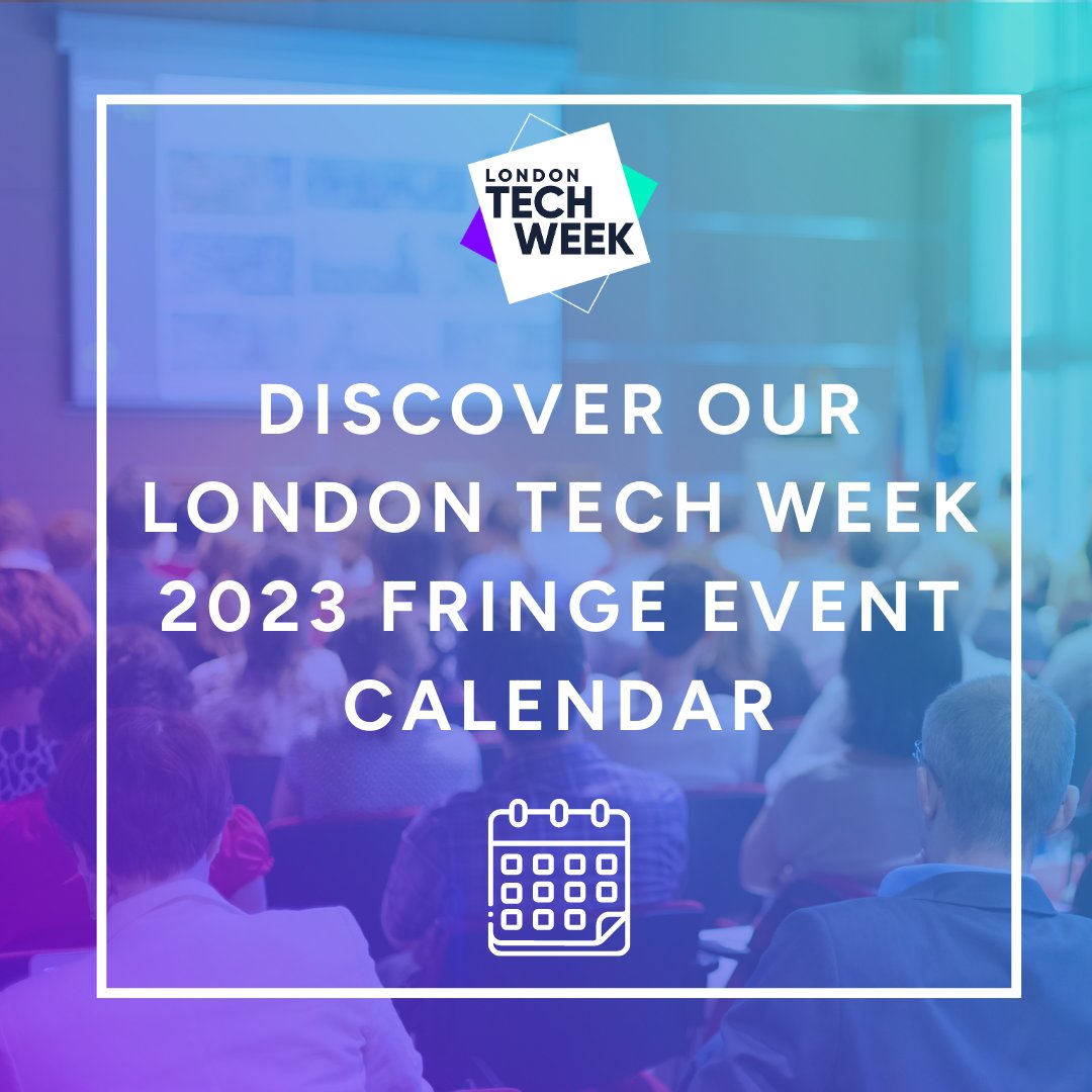 LDNTechWeek's tweet photo. We have a number of official #LondonTechWeek fringe events going on across the week 🤩 

Fringe events are a big part of the wider #LTW event as they allow us to help bring together the wider tech community 🤝

Discover our #fringeevent calendar https://t.co/NFGGXAI2aO 👈 https://t.co/DfiDL1H5fK