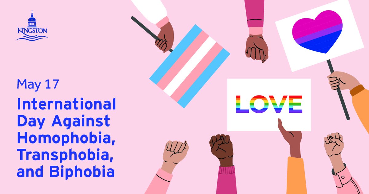 cityofkingston's tweet photo. City hall will be illuminated in rainbow colours tonight in honour of International Day Against Homophobia, Transphobia and Biphobia. Everyone deserves dignity and equality and in Kingston everyone is welcome. https://t.co/WboGMMB0tf