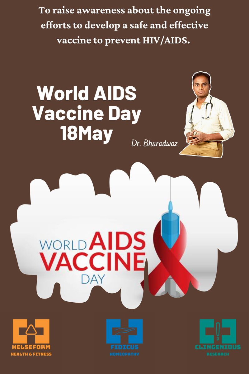 fidicus_'s tweet photo. World AIDS Vaccine Day .
Dr. Bharadwaz | Homeopathy Doctor | Subject Matter Expert
Call or WhatsApp https://t.co/SyX8niZGb9.
#WorldAIDSVaccineDay #May18 #HIV #AIDS
#DrBharadwaz #Fidicus #FidicusHomeopathy #Helseform #HelseformHealthAndFitness #Clingenious #ClingeniousResearch https://t.co/j2Ynt4I6ut