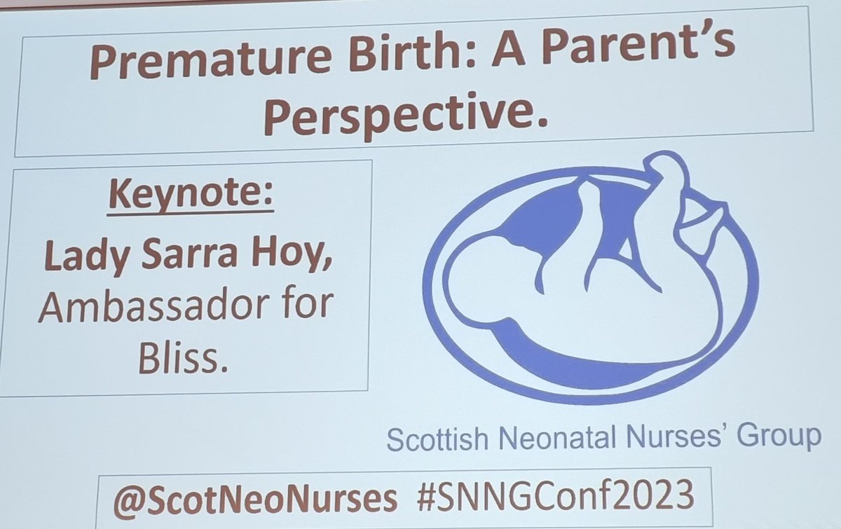 Looking forward to hearing from Bliss Ambassador  <a href="/SarraHoy/">Sarra Hoy</a> about 'A parent's perspective' at this years <a href="/ScotNeoNurses/">Scottish Neonatal Nurses' Group 💙</a> conference #SNNGConf2023 <a href="/AlisonWright772/">Alison Wright</a> <a href="/Blisscharity/">Bliss Baby Charity</a>