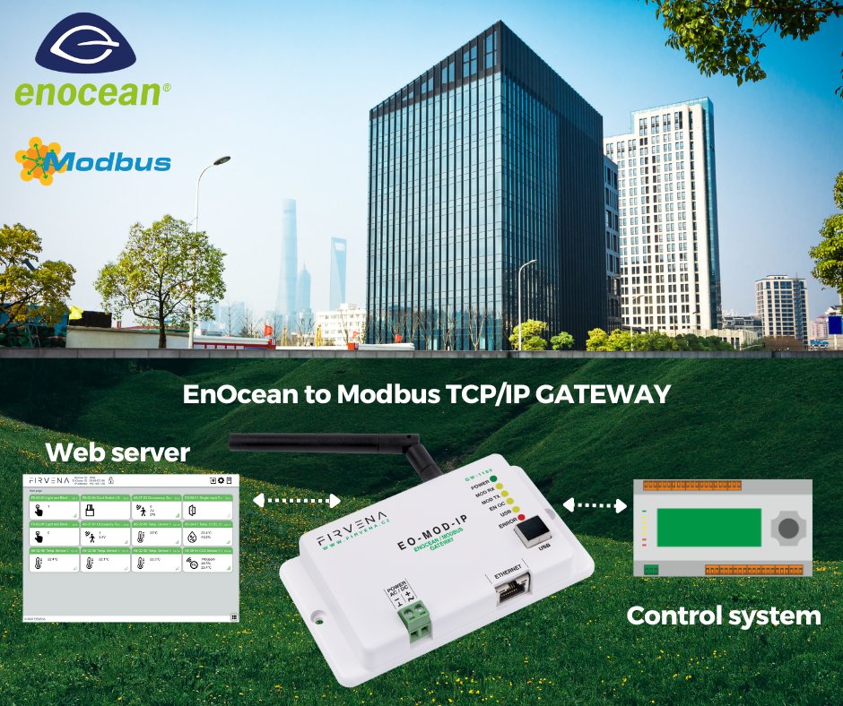 👁 Hi, I am EnOcean to Modbus TCP/IP GATEWAY 👁 I support EnOcean elements and manufacturers from all over the world. I am designed for SMART buildings, home and spaces and have continuity to control system 👁 more on firvena.com #Sustainability #wireless #batteryfree