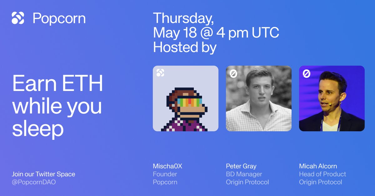 VaultCraft_io's tweet photo. Join us tomorrow for another #TwitterSpaces with the @OriginProtocol team on our new release of the $OUSD #SweetVault and how you can earn #ETH in your sleep with $OETH 😴
🗓️05/18
🕔4pm UTC
📍https://t.co/FKxDS96QG2 https://t.co/yXpNsn8LYP